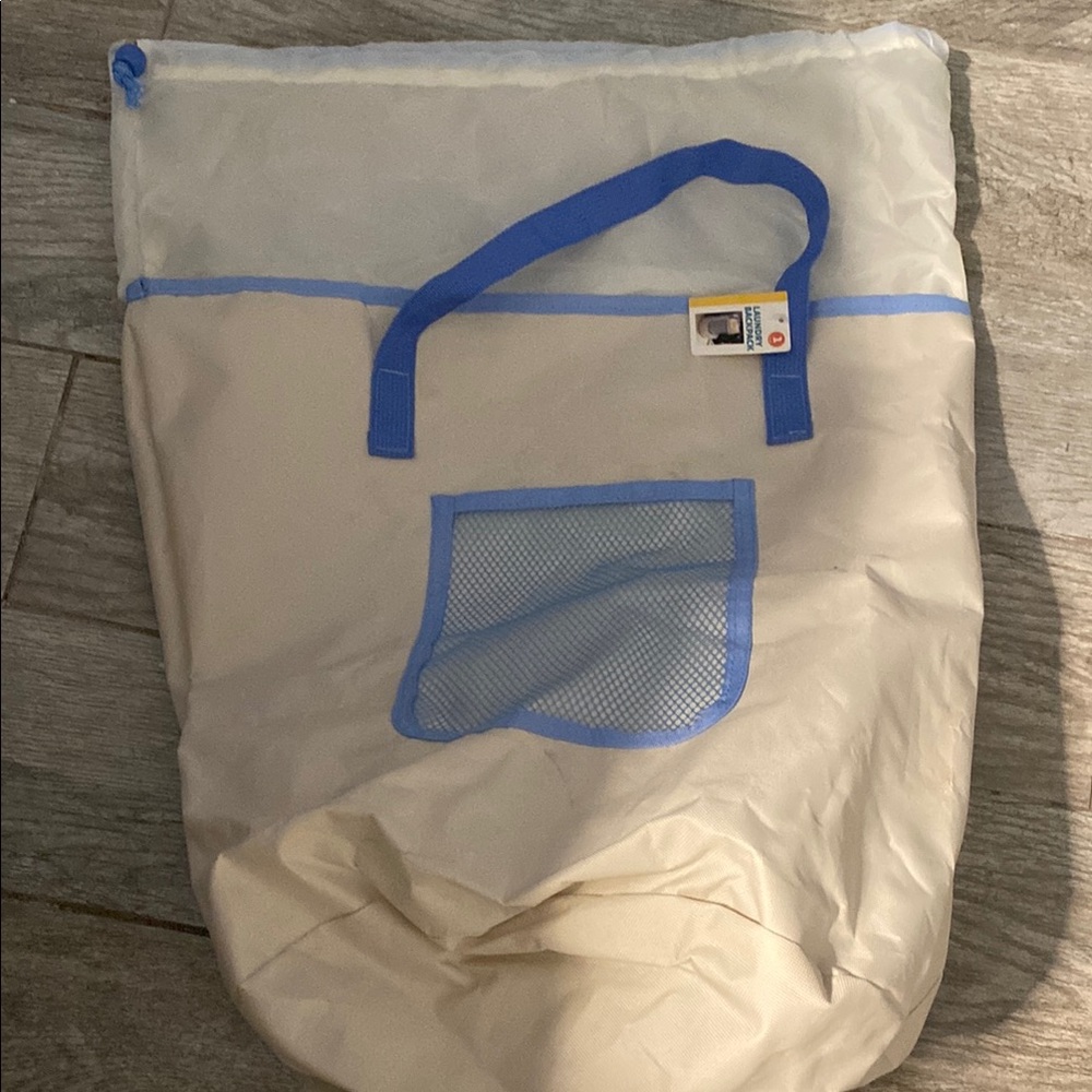 Beige and Blue Garment Bag (130)